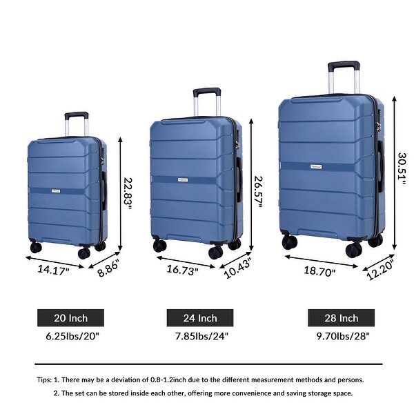 Blue PP Carry On Luggage Sets